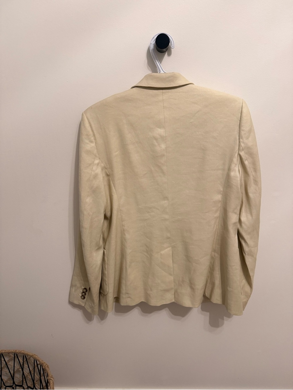 RW&CO. Women's Cream Single-Button Linen Blazer - Picture 5 of 5